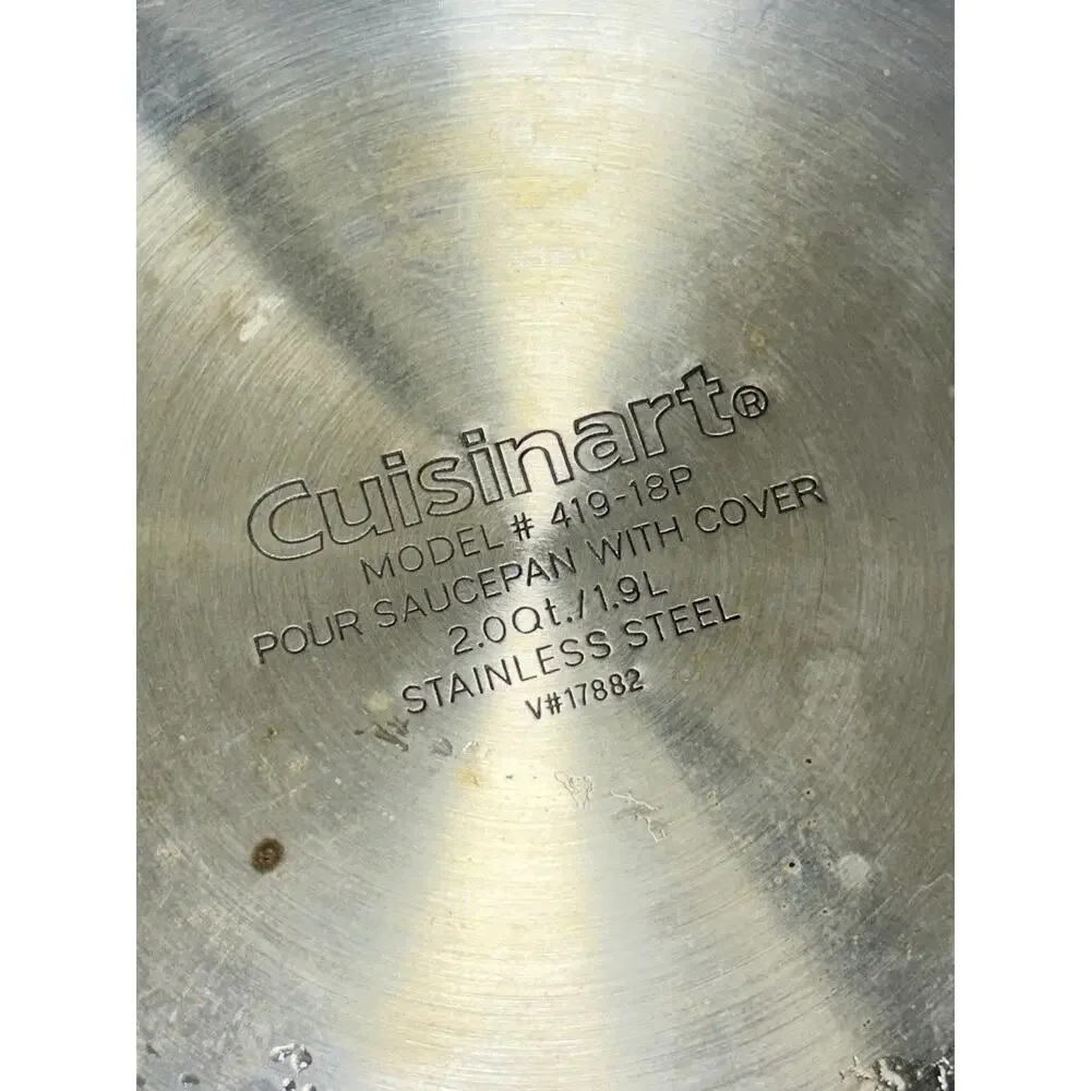 Cuisinart 2 Qt Stainless Steel Pour Saucepan w Lid 419-18P Spout